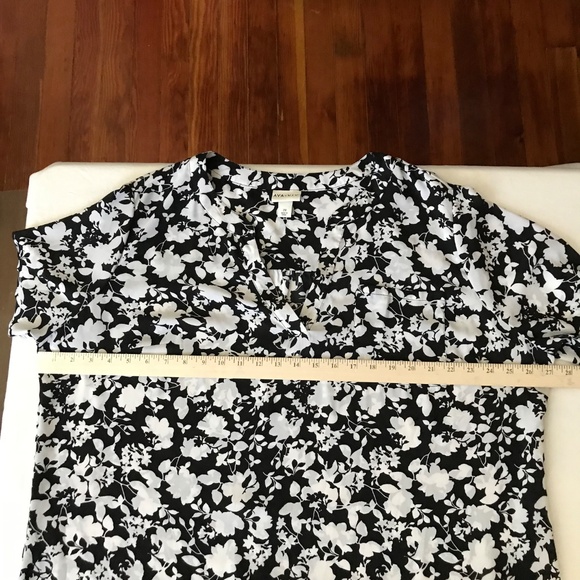 AVA & VIV Floral Tunic Blouse Split V Neck Roll Tab Sleeve Women’s Plus Size 2X - Picture 12 of 16